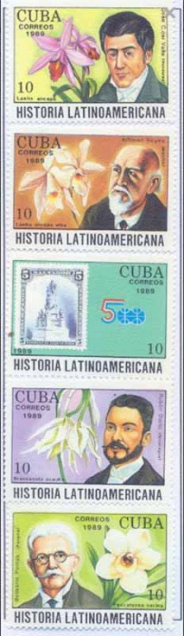 (1989-076a) Сцепка (5 м) Куба &quot;История Латинской Америки (3)&quot;    История Латинской Америки III Θ