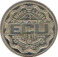 (№1992) Монета Нидерланды 1992 год 2 1/2 Ecu (Короля Виллема I)