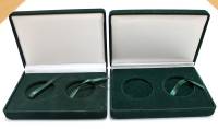 Две коробки под 2 монеты в капсулах диаметром до 46 мм, Подходят для серебряных  монет России 3 рубл