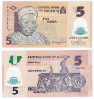(,) Банкнота Нигерия 2013 год 5 найра "Абубакар Тафава Балева" Пластик  UNC