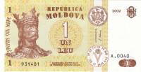 (2002) Банкнота Молдова 2002 год 1 лей "Стефан III Великий"   UNC