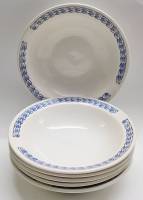 Тарелки суповые 6 штук ЗИК Конаково голубой узор по краю