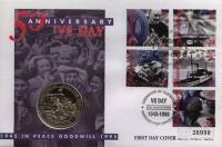 (1995) Монета Остров Гернси 1995 год 2 фунта "2-я Мировая Война. 50 лет Победы"  Медь-Никель  Буклет