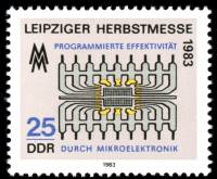 (1983-066) Марка Германия (ГДР) "Микрочип"    Ярмарка, Лейпциг III O