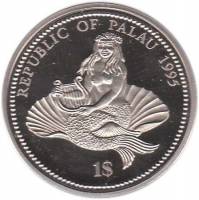 (№1995km11) Монета Палау 1995 год 1 Dollar (Морской - Защита жизни, морской конек усилителя)