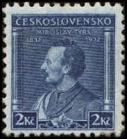 (1932-006) Марка Чехословакия "М. Тырш (Синяя)"    100 лет со дня рождения М. Тырша III Θ