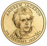 07s Монета США 2008 год 1 доллар Эндрю Джексон 2008 год Латунь  PROOF