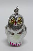 Ёлочная игрушка "Сова", 7 см., стекло,  СССР (сост. на фото)