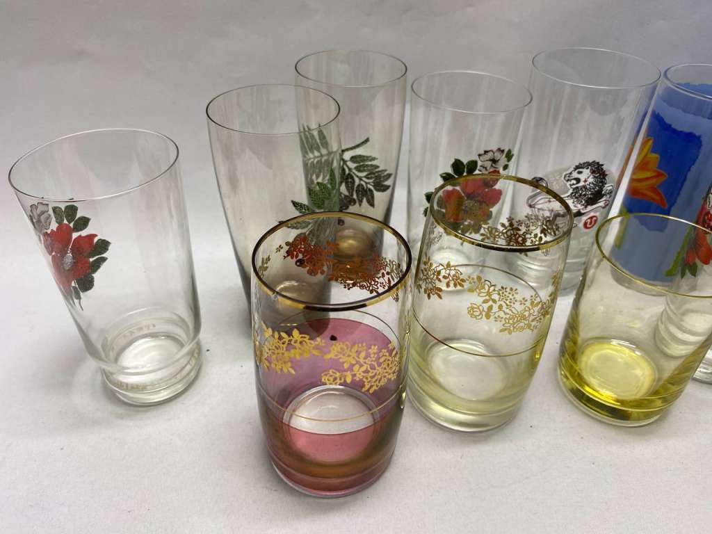 Стакан стекло, 13 шт с рисунком