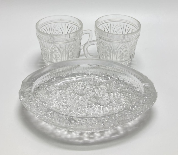 Пепельница + 2 кружки, хрусталь, СССР