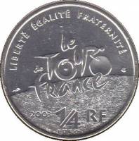 (№2003km1995) Монета Франция 2003 год frac14; Euro (Тур дю сантенэр де Франс велосипедистов)