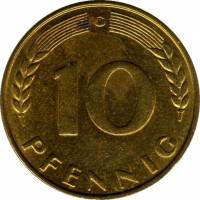 () Монета Германия (ФРГ) 1949 год 100  ""   Сталь, покрытая Латунью  UNC