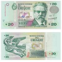 (2000) Банкнота Уругвай 2000 год 20 песо "Соррилья де Сан-Мартин"   UNC