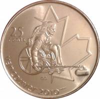 (№2007km684) Монета Канада 2007 год 25 Cents (Олимпийских Игр Ванкувера - Керлинг На Колясках)