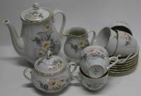 Чайный сервиз, фарфор, 14 предметов, "Хаас и Чижек", Чехия (сост. на фото)
