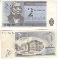 Банкнота Эстония 1992 год 2 кроны Карл Бэр   VF