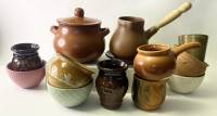 Набор посуды керамика 13 предметов турка горшок пиала ваза блюдце кокотница стакан есть скол 