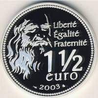() Монета Франция 2003 год 1 1/2 евро ""   PROOF