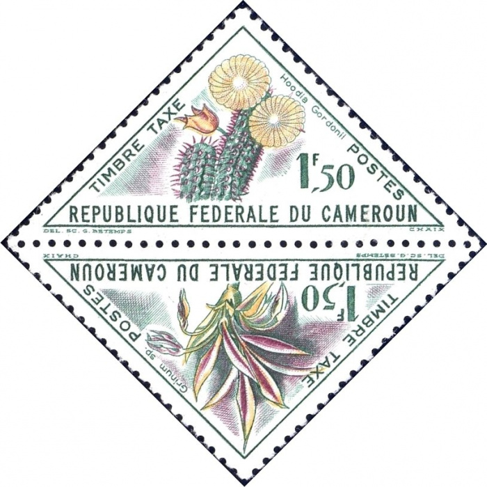 (№1963-39) Лист марок Камерун 1963 год &quot;Худия гордонии кринума&quot;, Гашеный