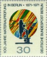 (1971-038) Марка Германия (ФРГ) "Микроскоп"    Испытание материалов III O