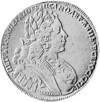 (1727, СПБ, буквы под орлом) Монета Россия-Финдяндия 1727 год 50 копеек   Серебро Ag 729  VF