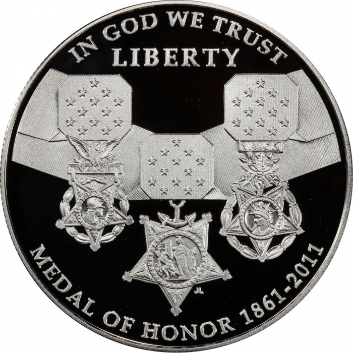 (2011p) Монета США 2011 год 1 доллар   Медаль Почёта. 150 лет со дня учреждения Серебро Ag 900  PROO