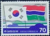 (№1984-1386) Марка Корея Южная 1984 год "Визит Gambiaacutes президент Джавара", Гашеная