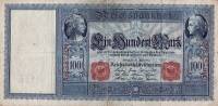 (1910) Банкнота Германия 1910 год 100 марок "Красные печати"   VF