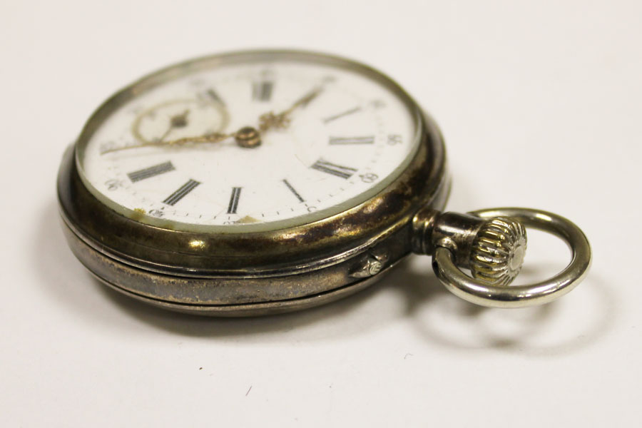 Часы карманные Billodes, серебро 875 пробы, 15 рубинов, Париж, 1889 год, не на ходу (см. фото)