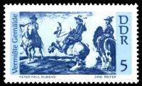 (1967-042) Марка Германия (ГДР) "Три всадника"    Пропавшие картины II Θ