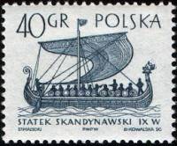 (1965-006) Марка Польша "Скандинавское судно" , III Θ