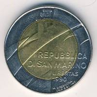 () Монета Сан-Марино 1990 год 500  ""   Биметалл  UNC