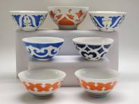 Пиалы 7 штук фарфор Песочное СССР винтаж