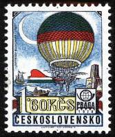 (1977-045) Марка Чехословакия "Воздушный шар"    Международная выставка марок Прага. История авиации