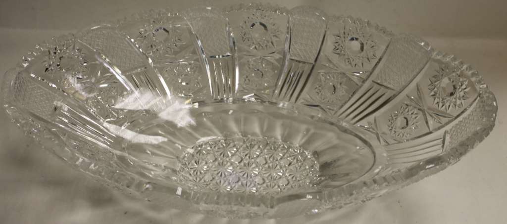 Салатница стеклянная с гравировкой 35*19