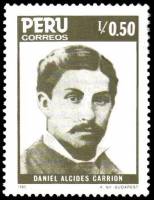 (№1986-1322) Марка Перу 1986 год "Даниил Carrioacuten", Гашеная