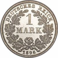 () Монета Германия (Империя) 1891 год 1  ""   Биметалл (Серебро - Ниобиум)  UNC