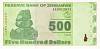 Банкнота Зимбабве 2009 год 500 долларов Балансирующие скалы   UNC