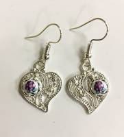 Серьги "Финифть", серебрение (сост. на фото)