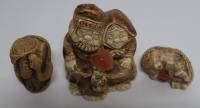 Набор фигурок, 3 шт., резные, (сост. на фото)