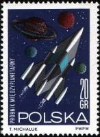 (1964-095) Марка Польша "Межпланетная ракета" , III O