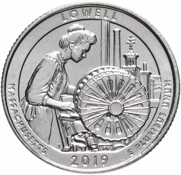 046p Монета США 2019 год 25 центов Парк Лоуэлл  Медь-Никель  UNC