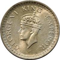(№1942km552) Монета Индия 1942 год frac12; Rupee