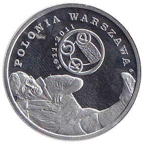 (2011) Монета Польша 2011 год 5 злотых &quot;Футбольный клуб Полония. Варшава&quot;  Серебро Ag 925  PROOF