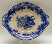 Блюдо большое овальное 19 век Германия Villeroy Boch фаянс кобальт 42х35 см