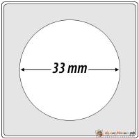 Капсула для монет из прозрачного стекла с чёрной вставкой Quadrum (Квадрум) 33 мм Leuchtturm 