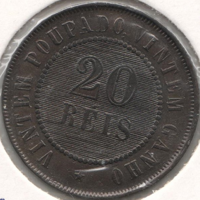1904 Монета Бразилия 1904 год 20 реалов (рейсов)  Бронза  UNC