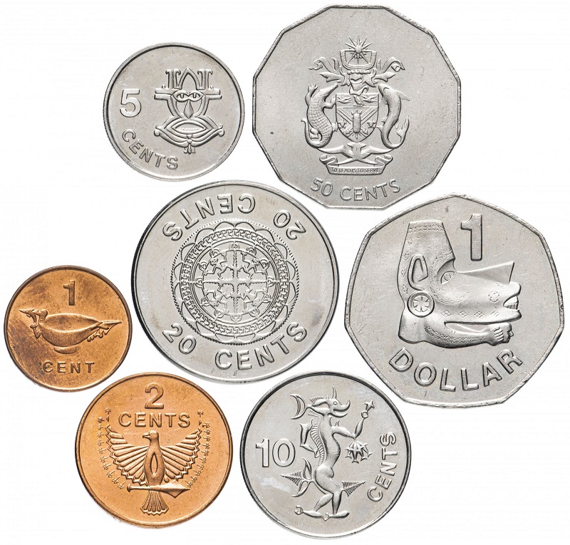 (2005 7 шт 1 2 5 10 20 50 центов 1$) Набор монет Соломоновы Острова 2005 год &quot;Елизавета II&quot;   UNC