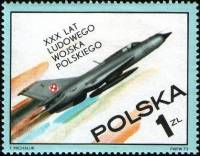 (1973-046) Марка Польша "Истребитель"    30-летие Польской народной Армии I Θ