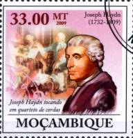 (№2009-3395) Марка Мозамбик 2009 год "200-летию Иосифа Haydn17321809", Гашеная